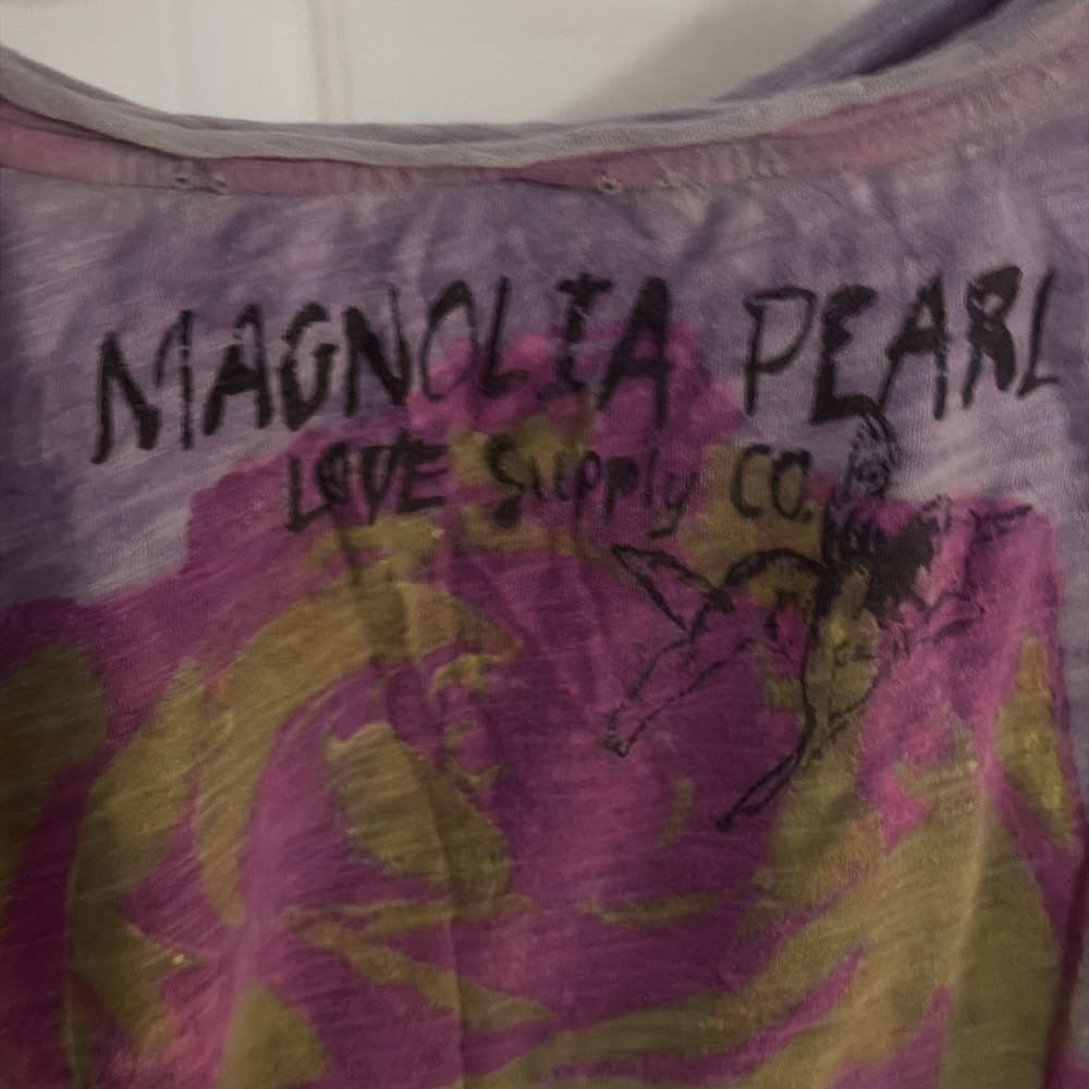 NWT Magnolia Pearl Purple Mermaid Love Letters Tee Hand Distressed One Size OSFM - Picture 14 of 16